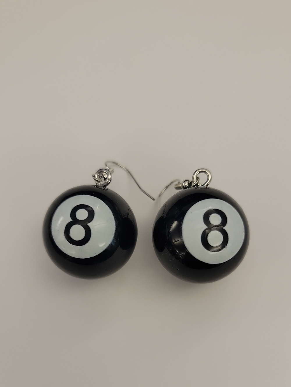 Black 8-Ball Drop Earrings - Novelty Women’s Jewelry